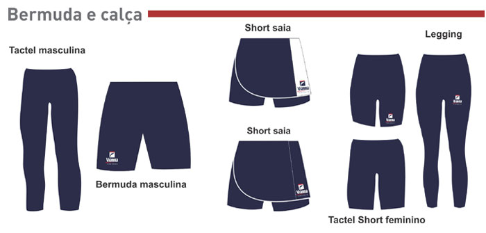 Bermudas e calÃ§as do ColÃ©gio Vianna JÃºnior
