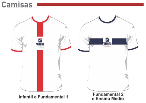 Camisas do ColÃ©gio Vianna JÃºnior