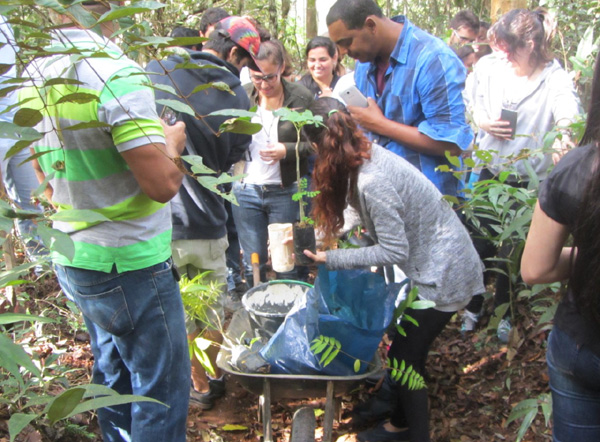 Alunos de Gestão Ambiental das Faculdades Vianna Jr na Associação pelo Meio Ambiente de Juiz de Fora (AMAJF)