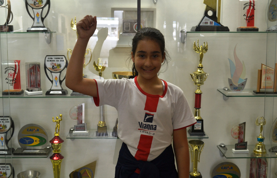 Julia Januzi, do 5º ano, garantiu sua medalha de bronze.